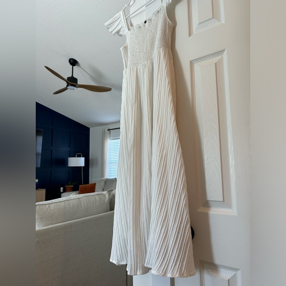 White midi dress